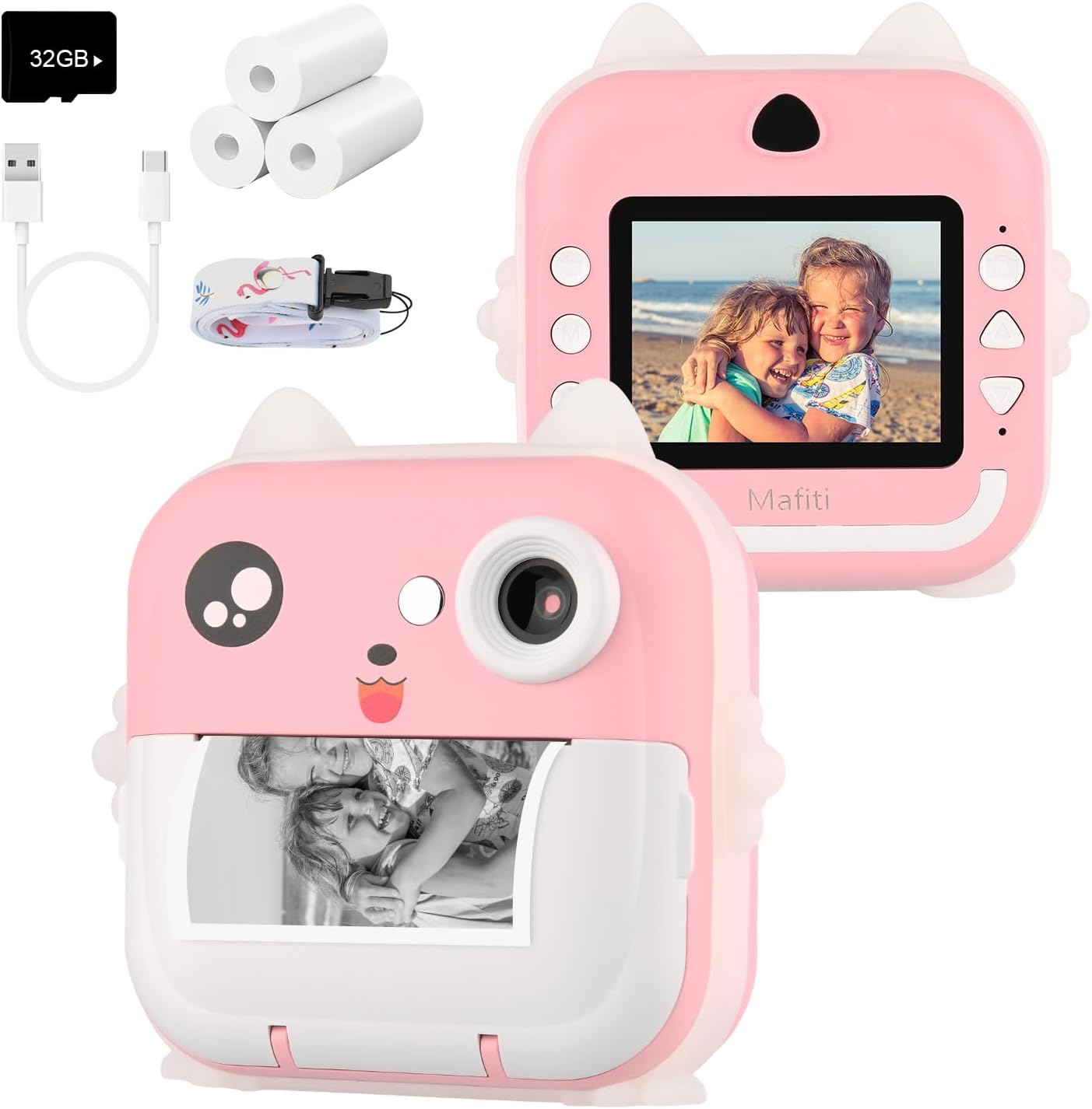 Caméra Instantanée pour Enfants 1080P HD