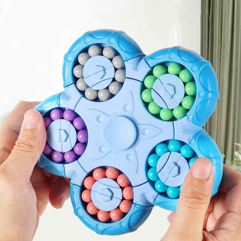 New Ten-Sided Rotation Finger Magic Beans Spin Bead Puzzles Game Gyro Antistress Learning Educational Magic Disk for Children
