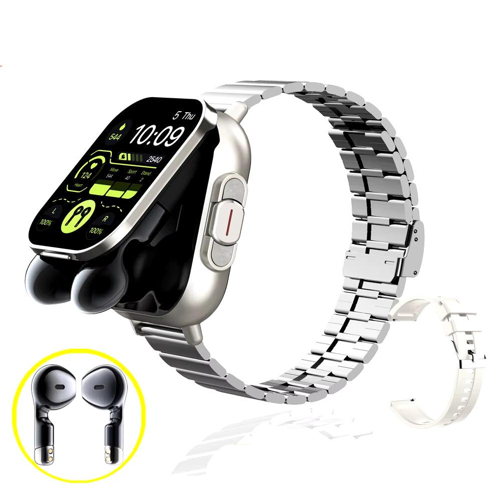 GPS Smart Watch TWS 2-In-1 Headset Bluetooth Call Heart Rate Blood Pressure Health Monitoring Headphones Play Music Smartwatch