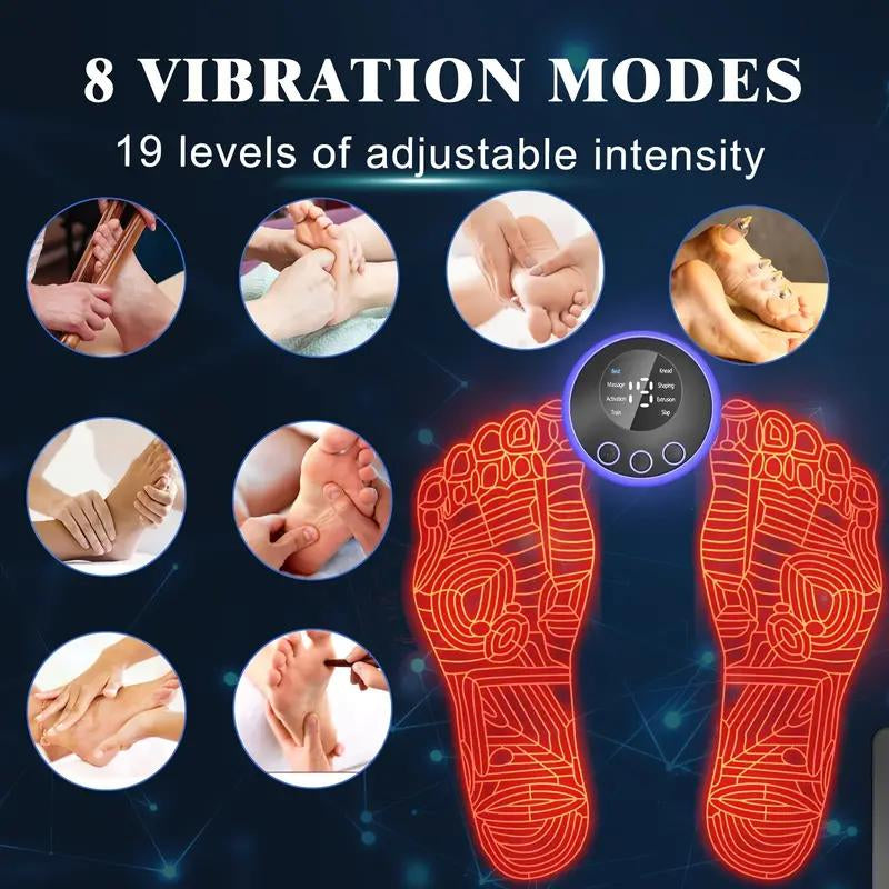Portable Foot Massage Pad with Remote Control - Foot Massager for Muscle Relaxation and Comfort