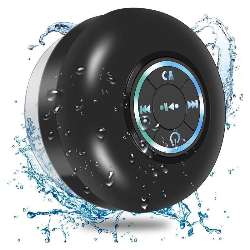 Bluetooth Waterproof Speaker with LED Color Light IPX 4 Waterproof Speakerphone Can Be Charged with Micro USB, Can Be Connected to Audio Smartphone Stereo Tablet