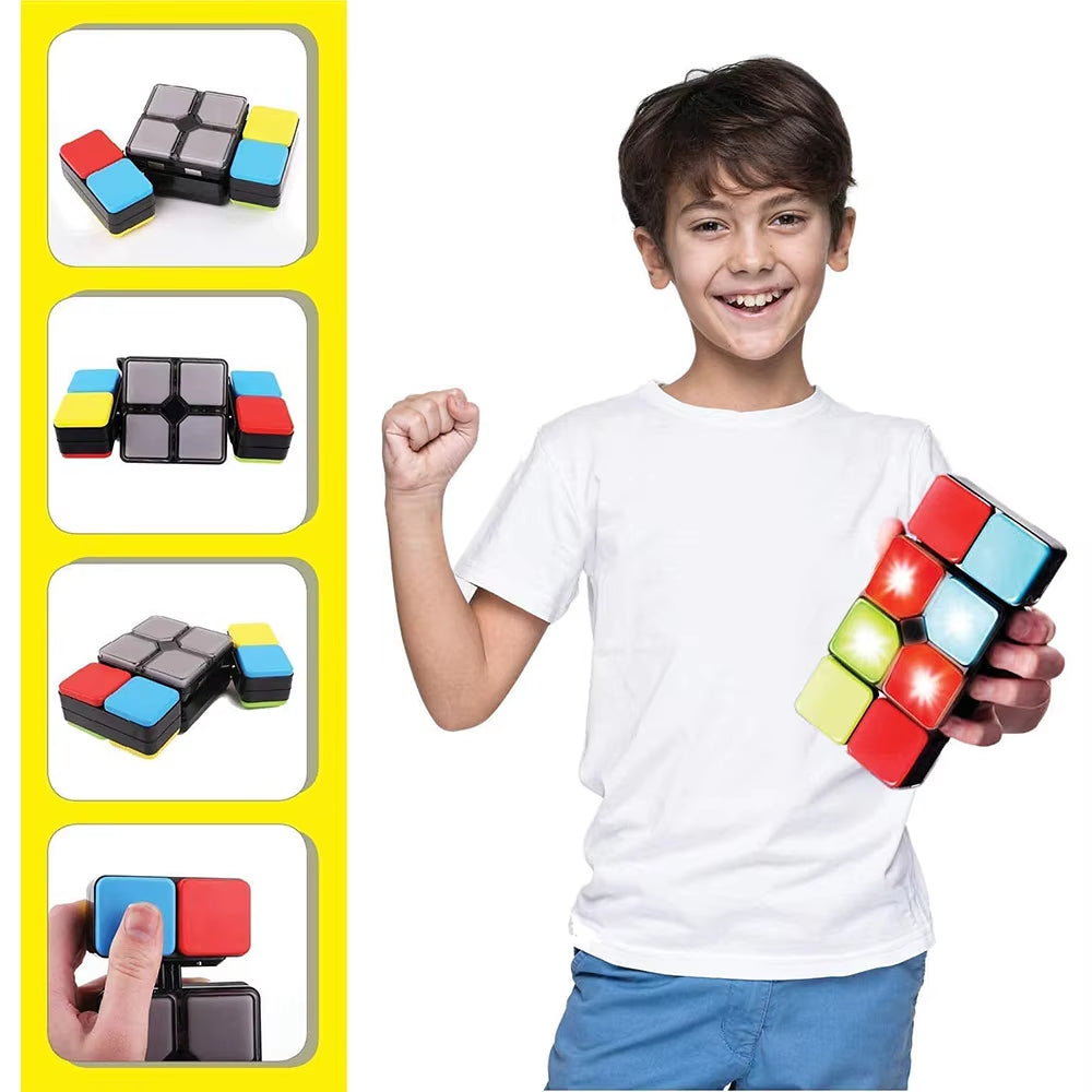 2023 Electronic Handheld New Point Game Fidget Toys Logic Flip Slide 4 Game Modes Changeable Puzzle Magic Cube Music Toy