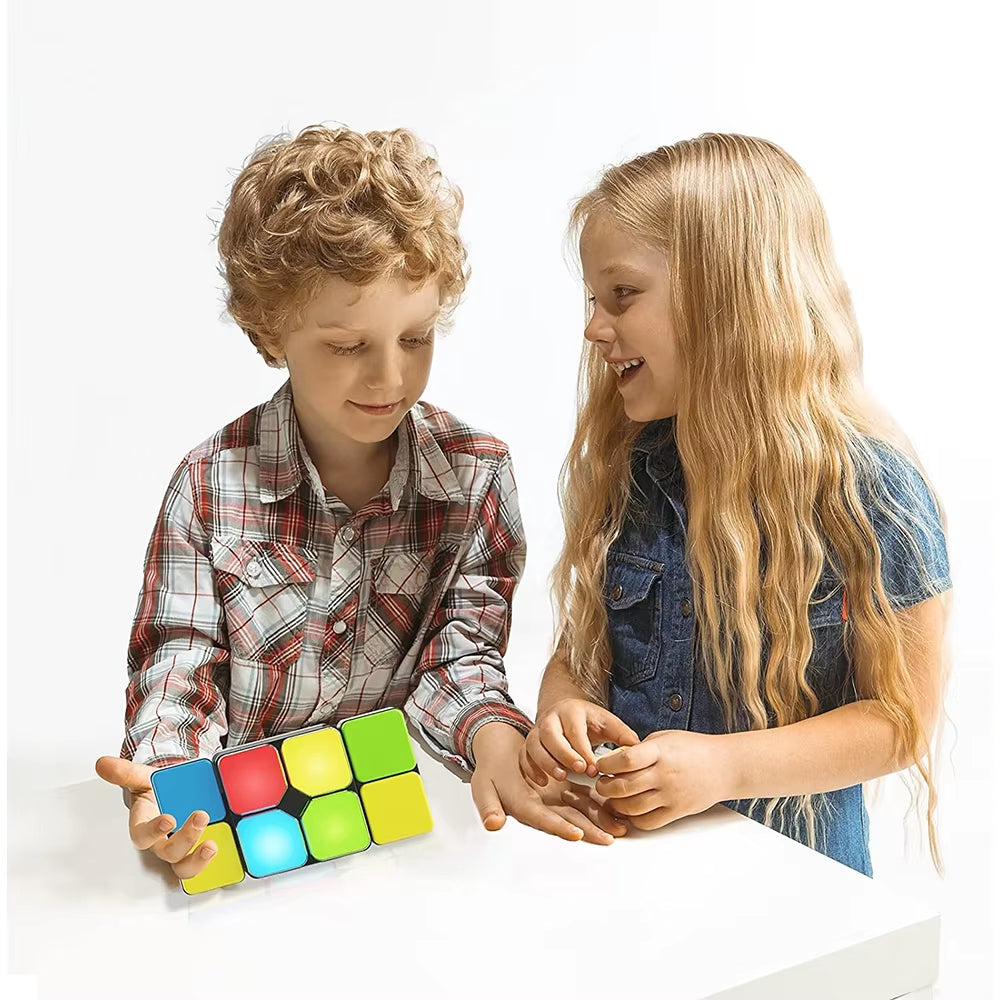 2023 Electronic Handheld New Point Game Fidget Toys Logic Flip Slide 4 Game Modes Changeable Puzzle Magic Cube Music Toy