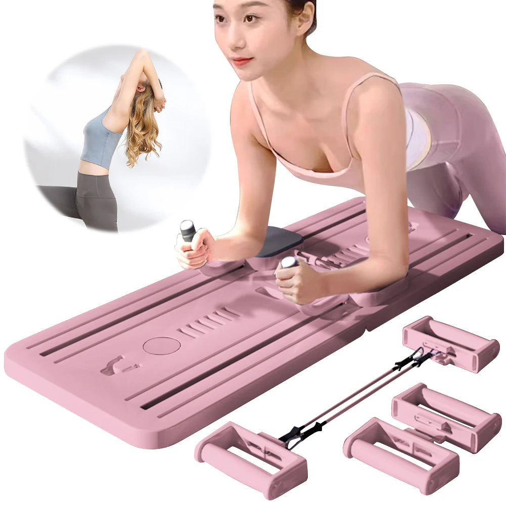 Abdominal Exercise Board Fitness Board with Mat & Counter Push up Board Multifunctional Full-Body Workout Machine for Men Women
