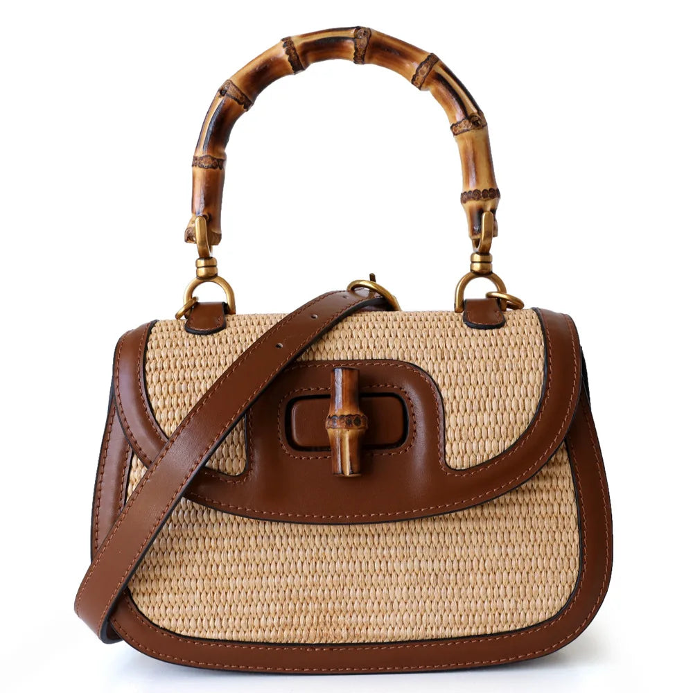 Natural Bamboo Handle for Leather Handbag, Retro Chinese Style Real Bamboo Half round Handle for Bags