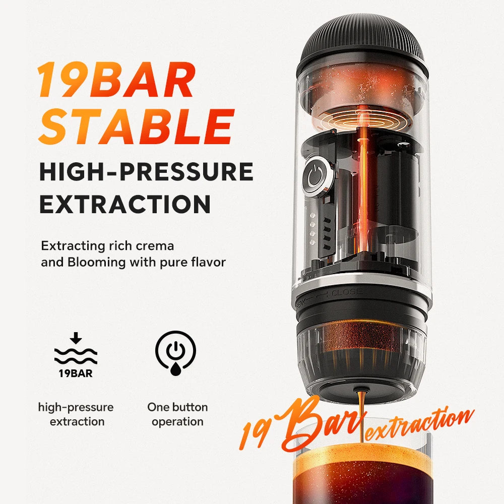 2 in 1 Portable Espresso Machine Coffee Maker Compatible with Nespresso Capsule Ground Coffee for Car Traval Camping Coffeeware