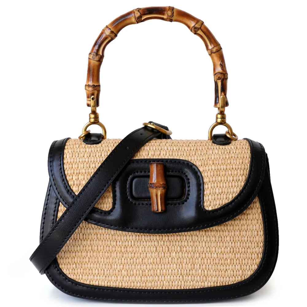 Natural Bamboo Handle for Leather Handbag, Retro Chinese Style Real Bamboo Half round Handle for Bags