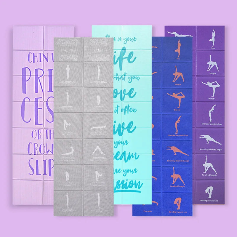 Folding and Thickening Yoga Mat for Sports PVC Portable Travel Student Nap Mat 3Mm 4Mm 5Mm 6Mm 8Mm Workout Mats Tapis Caoutchouc