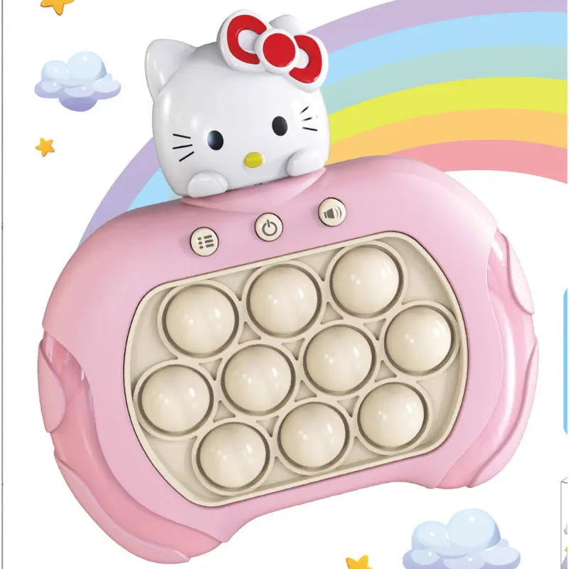 Sanrio Hello Kitty Kuromi Pop Quick Push Bubbles Game Machine Kids Cartoon Fun Whac-A-Mole Squeezing Toys Gifts for Childrens