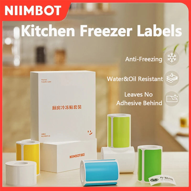 Thermal Printer Kitchen Frozen Label Paper Resistant to Low Temperatures down To-18°C Sticker Roll for B1 B21 B203 Label