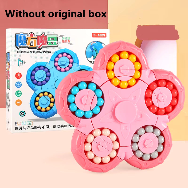 New Ten-Sided Rotation Finger Magic Beans Spin Bead Puzzles Game Gyro Antistress Learning Educational Magic Disk for Children