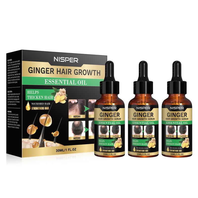 NISPER - Ginger Hair Growth Essential Oil & Castor Oil & Ginger Essence & Tocopherol Forhair Haircare Dailyrepairing Restore Vitamins Moisturize