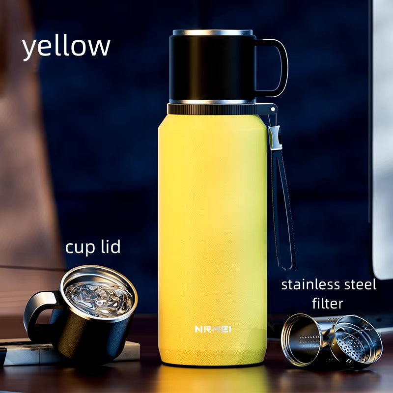 Double Wall Keep Hot and Cold Thermos Bottle Stainless Steel Insulated Bottles Vacuum Flask Large Thermos Cup with Tea Filter