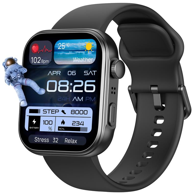 TOZO S6 Smartwatch 1.85" AMOLED Ultra-Clear Screen Dynamic Watch Faces Bluetooth Call,100+ Sports Modes Fitness Watch Activity Tracker with Heart Rate/Sleep Oxygen Monitor IP68 Waterproof Devices Wearable Dustproof Smartphone Wristwatch Devices Wearable
