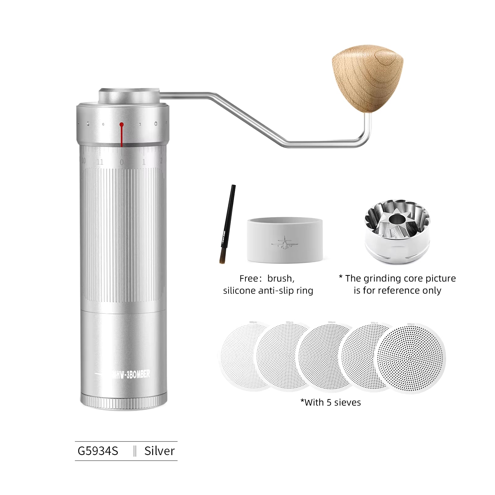 Manual Coffee Grinder for Espresso Pour over Coffee Stainless Steel Conical Burr Adjustable Setting Barista Tools