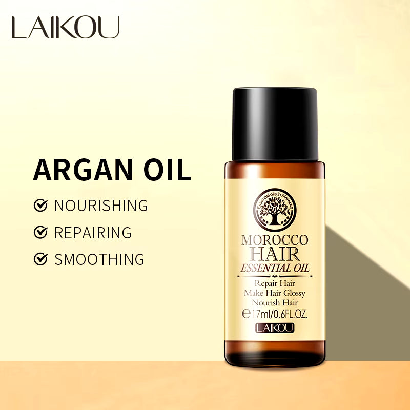 Pure Morocco Argan Hair Essential Oil Curly Treatment for Dry Damaged Hair Split Ends 17Ml
