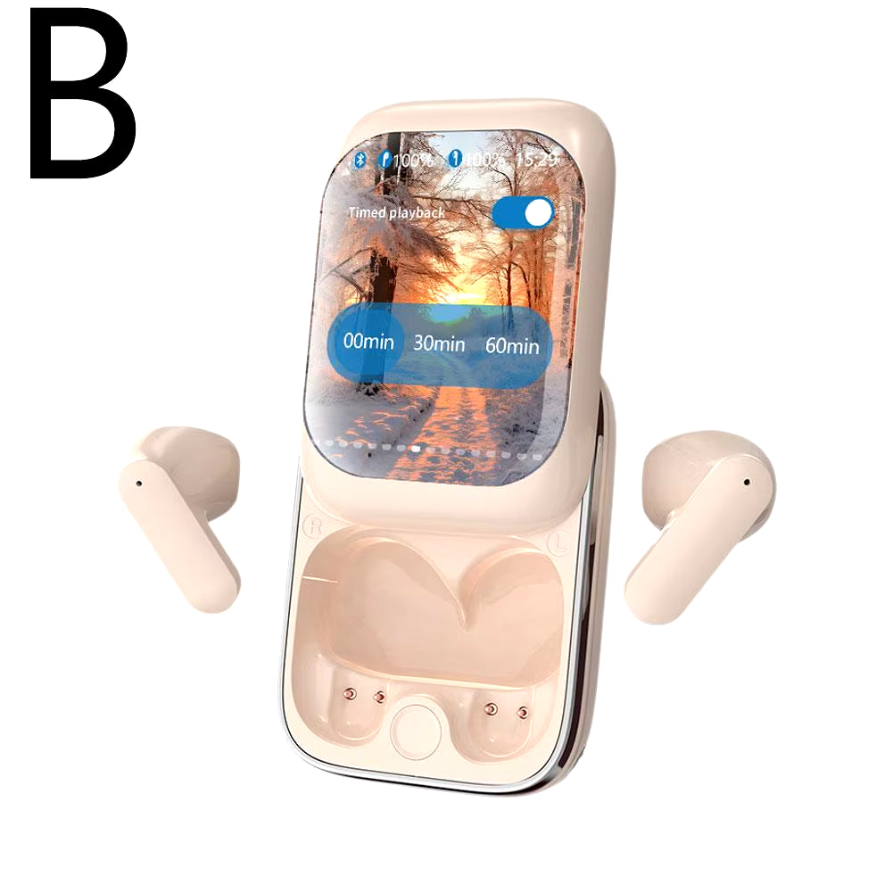 Smart LED Touch Screen Slider Wireless Bluetooth Headset Color Screen Display Noise Reduction Game Mode Switch